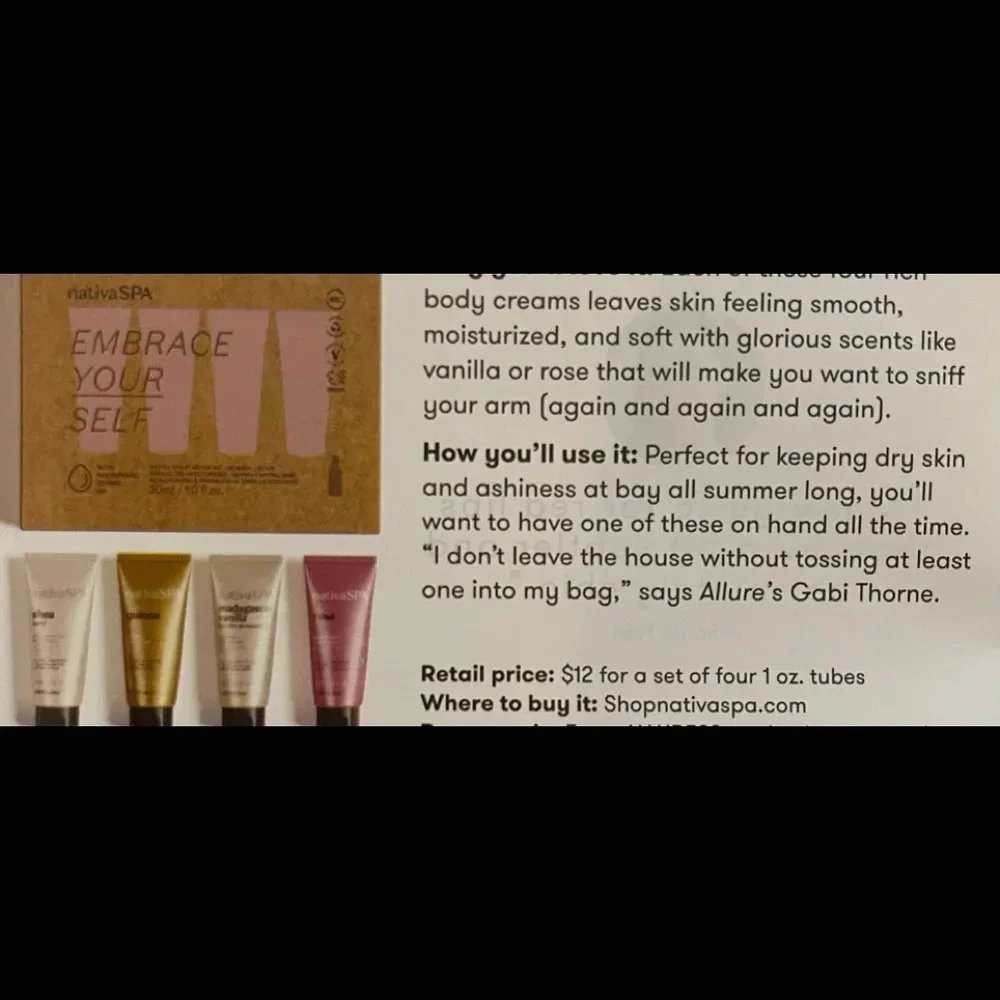NATIVA Spa Body Lotion Starter Kit, NWT